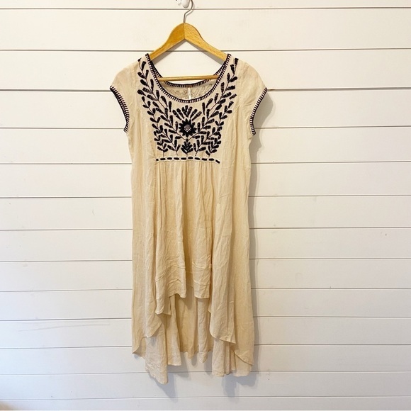 Free People | India Gauze Embroidered Marina High/Low Dress Size XS - Picture 4 of 15